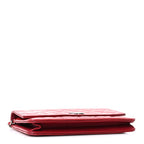 Patent Quilted Brilliant Wallet On Chain WOC Red