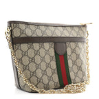 GG Supreme Monogram Web Ophidia Chain Shoulder Bag Brown