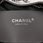Metallic Caviar Quilted Mini Chanel 25 Handbag Anthracite