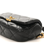 Lambskin Quilted Chanel 19 Waist Bag Black