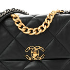 Lambskin Quilted Medium Chanel 19 Flap Black