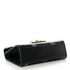 Grained Calfskin Bee Star Small Padlock Shoulder Bag Black