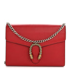 Calfskin Mini Dionysus Chain Wallet Hibiscus Red