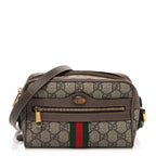GG Supreme Monogram Web Mini Ophidia Shoulder Bag Brown