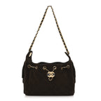 Suede Quilted Mini Chanel 25 Handbag Dark Brown