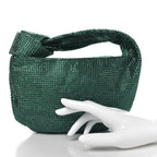Crystal Embellished Satin Mini Hotfix Jodie Emerald