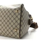 X BALENCIAGA BB Supreme Monogram Web Medium Ophidia Carry-On Duffle Bag Beige New Acero