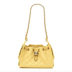 Caviar Quilted Mini Chanel 25 Handbag Yellow