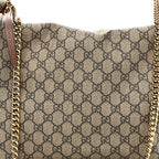 GG Supreme Monogram Large Linea A Hobo Light Brown