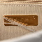 Goatskin Quilted Medium Chanel 19 Flap White