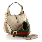 GG Supreme Monogram Textured Dollar Calfskin Mini Jackie 1961 Hobo Beige Mystic White Oatmeal