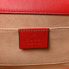 GG Supreme Monogram Apple Small Padlock Shoulder Bag Beige Multicolor Lobster Red