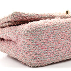 Tweed Medium Double Flap Pink