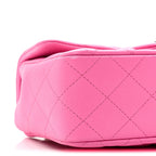 Lambskin Quilted Mini Rectangular Flap Neon Pink