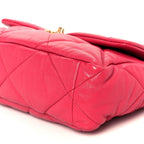 Goatskin Quilted Large Chanel 19 Flap Dark Pink