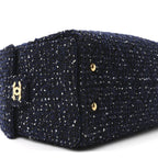 Tweed Quilted Small Chanel 25 Handbag Blue