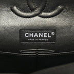 Metallic Caviar Quilted Medium Double Flap Dark Charcoal