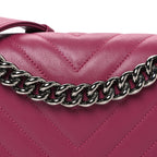 Lambskin Chevron Quilted Medium Boy Flap Dark Pink