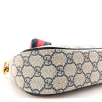GG Supreme Monogram Textured Dollar Calfskin Web Small Ophidia GG Handbag Beige Blue
