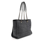 Woven Straw Raffia Small Deauville Tote Blue