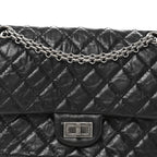 Aged Calfskin Quilted 2.55 Reissue 225 Flap Black