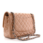 Patent Quilted Jumbo Double Flap Light Brown