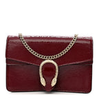 Crinkled Patent Mini Dionysus Shoulder Bag Rosso Ancora Red