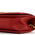 Lambskin Quilted Medium Boy Flap Red