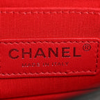 Lambskin Tweed Logo Embroidered Mini Boy Flap White Red Black