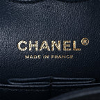 Caviar Quilted Medium Double Flap Navy