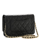 Caviar Quilted CC Turnlock Wallet On Chain WOC Black