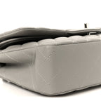 Lambskin Quilted Medium Double Flap Grey
