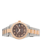 Stainless Steel 18K Everose Gold Diamond 31mm Oyster Perpetual Datejust Watch Chocolate Roman 178341