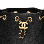 Washed Denim Quilted Mini Chanel 25 Handbag Black