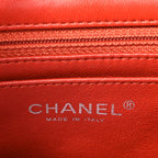 Lambskin Quilted Mini Square Flap Orange