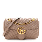 Calfskin Matelasse Small GG Marmont Shoulder Bag Porcelain Rose