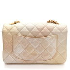 Metallic Goatskin Quilted Mini Rectangular Flap Gold