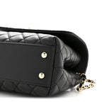 Caviar Quilted Mini Coco Handle Flap Black