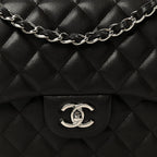 Caviar Quilted Jumbo Double Flap Dark Brown