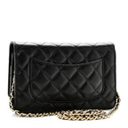 Caviar Quilted Wallet on Chain WOC Black