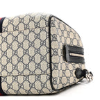 GG Supreme Monogram Web Medium Ophidia Top Handle Bag Beige Blue