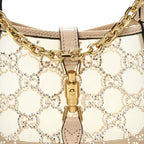 Lizard Mesh Crystal GG Monogram Mini Jackie 1961 Hobo Light Powder Skin Rose