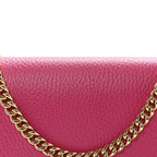 Dollar Calfskin Mini GG Marmont Chain Wallet Box Pink