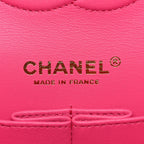 Caviar Quilted Medium Double Flap Dark Pink