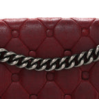 Nubuck Chesterfield Quilted Large Celtic Boy Flap Red