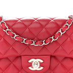 Caviar Quilted Mini Rectangular Flap Pink