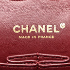 Lambskin Quilted Medium Double Flap Black