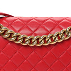 Lambskin Quilted Medium Boy Flap Red