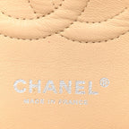 Caviar Quilted Medium Double Flap Beige Clair