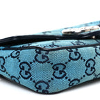 Monogram Multicolor Matelasse Diagonal Super Mini GG Marmont Shoulder Bag Light Blue